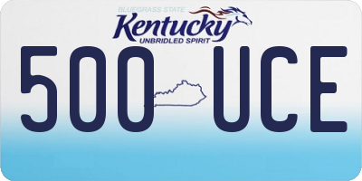 KY license plate 500UCE