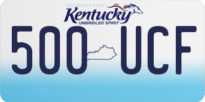 KY license plate 500UCF