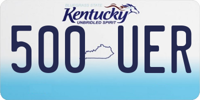 KY license plate 500UER