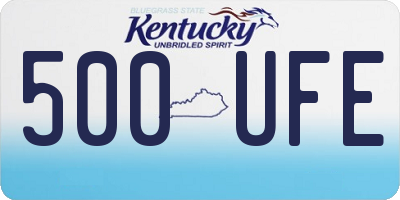 KY license plate 500UFE