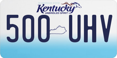 KY license plate 500UHV