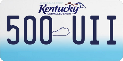 KY license plate 500UII
