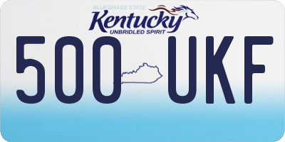 KY license plate 500UKF