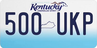 KY license plate 500UKP