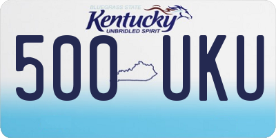 KY license plate 500UKU