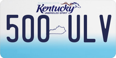 KY license plate 500ULV