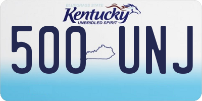 KY license plate 500UNJ