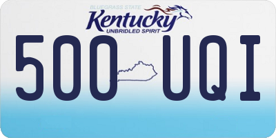 KY license plate 500UQI