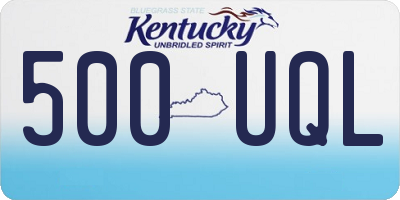 KY license plate 500UQL