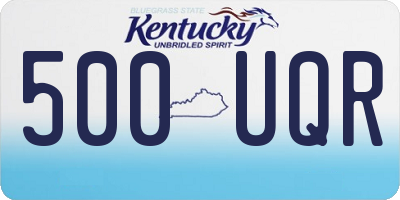 KY license plate 500UQR