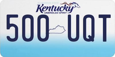 KY license plate 500UQT