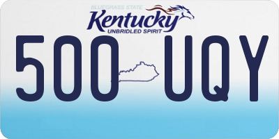KY license plate 500UQY