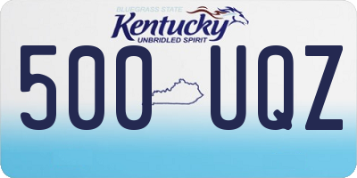 KY license plate 500UQZ
