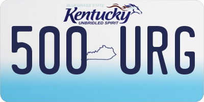 KY license plate 500URG