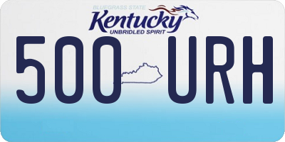 KY license plate 500URH