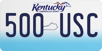 KY license plate 500USC