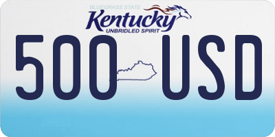 KY license plate 500USD