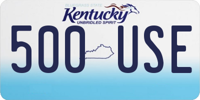 KY license plate 500USE