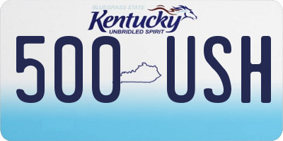 KY license plate 500USH
