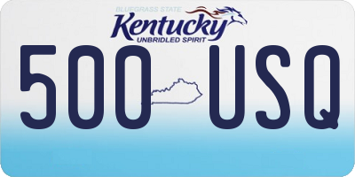 KY license plate 500USQ