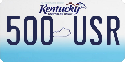 KY license plate 500USR
