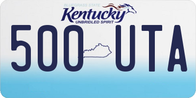 KY license plate 500UTA