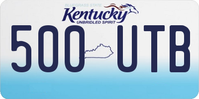 KY license plate 500UTB
