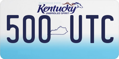 KY license plate 500UTC