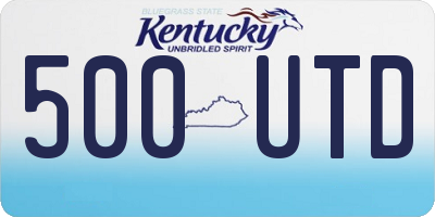 KY license plate 500UTD