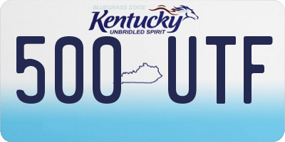 KY license plate 500UTF