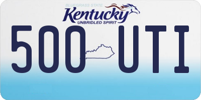 KY license plate 500UTI