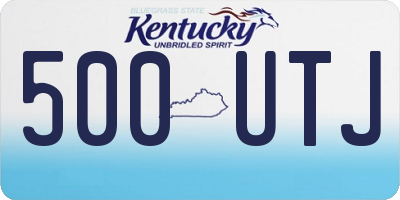 KY license plate 500UTJ