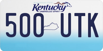 KY license plate 500UTK