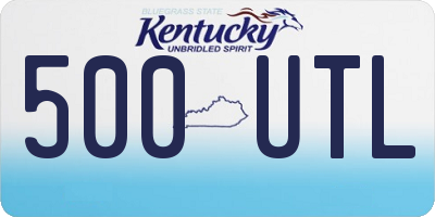 KY license plate 500UTL