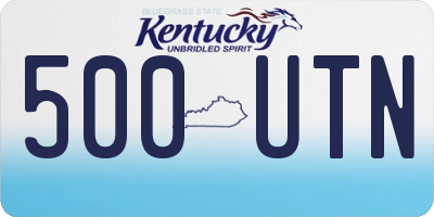 KY license plate 500UTN