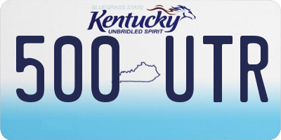 KY license plate 500UTR