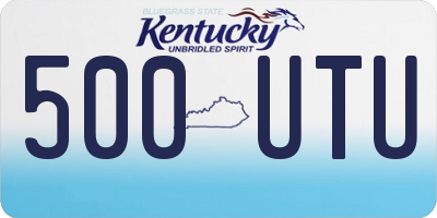 KY license plate 500UTU