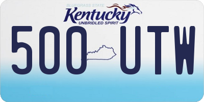 KY license plate 500UTW