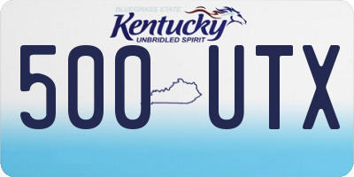 KY license plate 500UTX