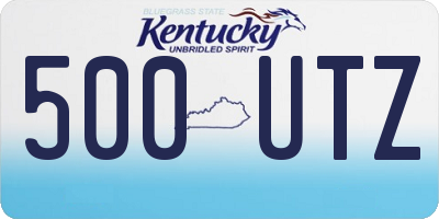 KY license plate 500UTZ
