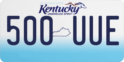 KY license plate 500UUE