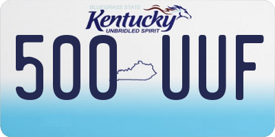 KY license plate 500UUF