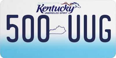 KY license plate 500UUG