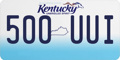 KY license plate 500UUI