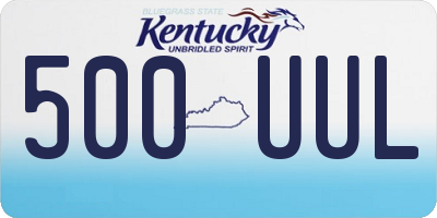KY license plate 500UUL