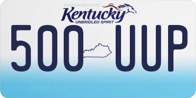 KY license plate 500UUP
