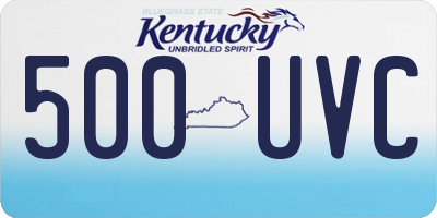 KY license plate 500UVC
