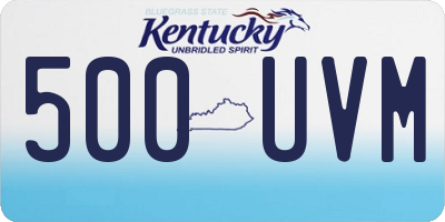 KY license plate 500UVM