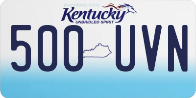 KY license plate 500UVN