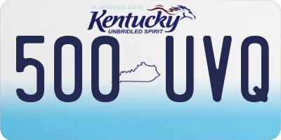 KY license plate 500UVQ